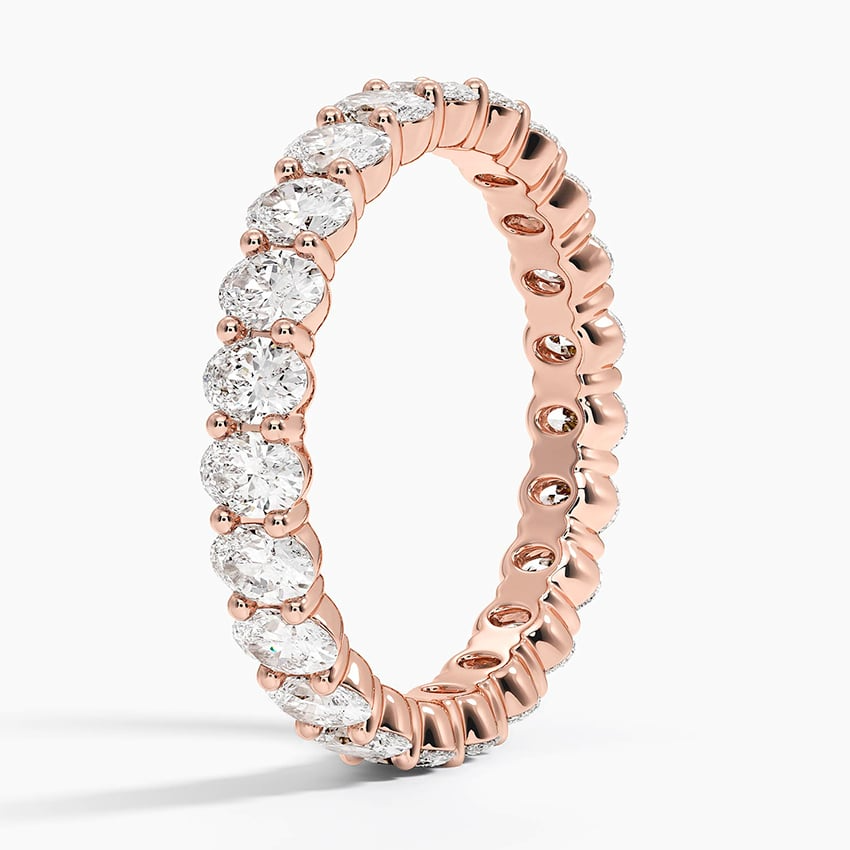 Oval Eternity Lab Grown Diamonds White Gold Wedding Band For Women