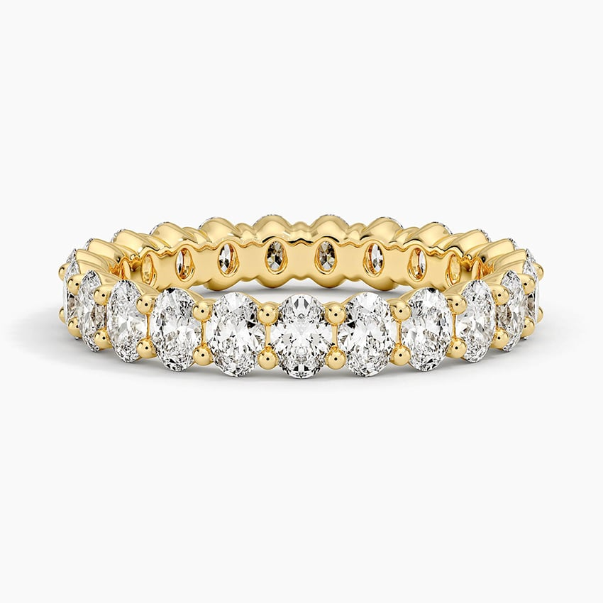 Oval Eternity Lab Grown Diamonds White Gold Wedding Band For Women