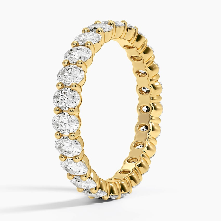 Oval Eternity Lab Grown Diamonds White Gold Wedding Band For Women