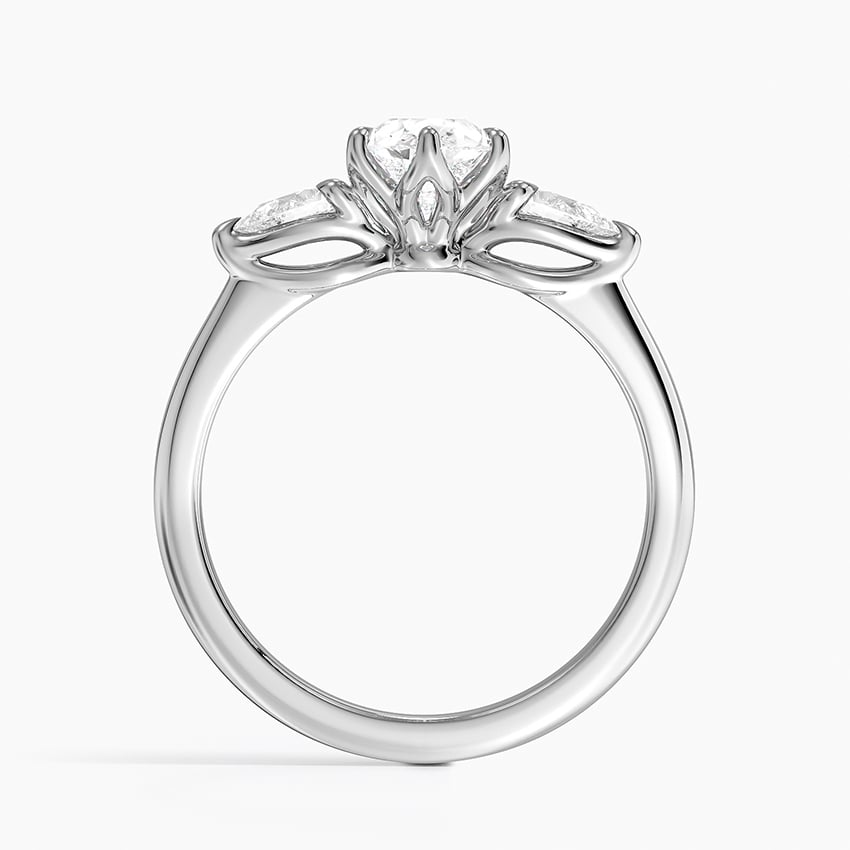 1CT Pear Lab Grown Diamond Three Stone Engagement Ring