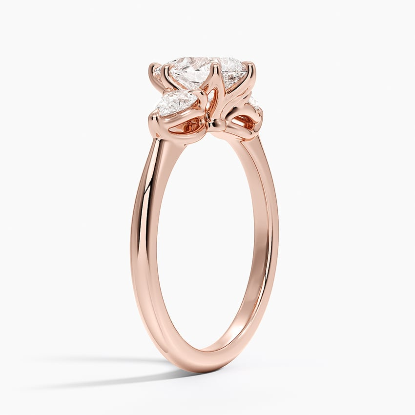1CT Pear Lab Grown Diamond Three Stone Engagement Ring