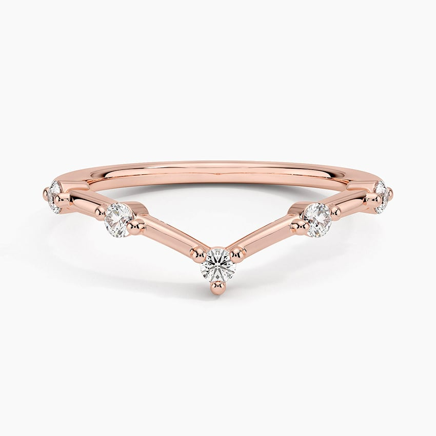 Yellow Gold Round Lab Grown Diamond Wedding Band For Women