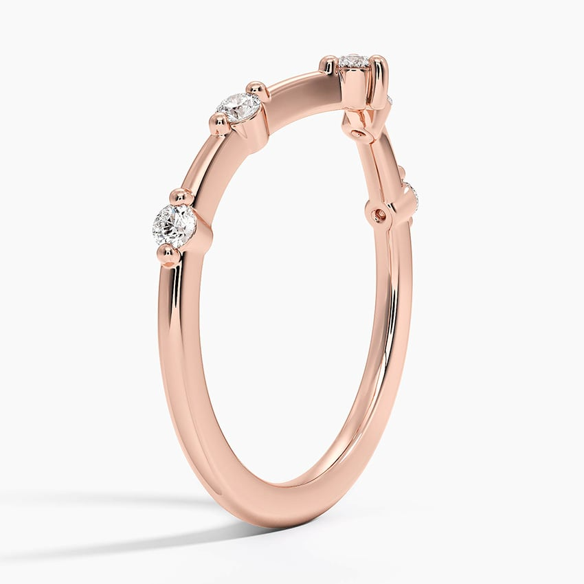 Yellow Gold Round Lab Grown Diamond Wedding Band For Women