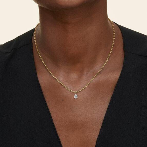 2/5 CTW Lab Grown Diamond Pear Solitaire Pendant
