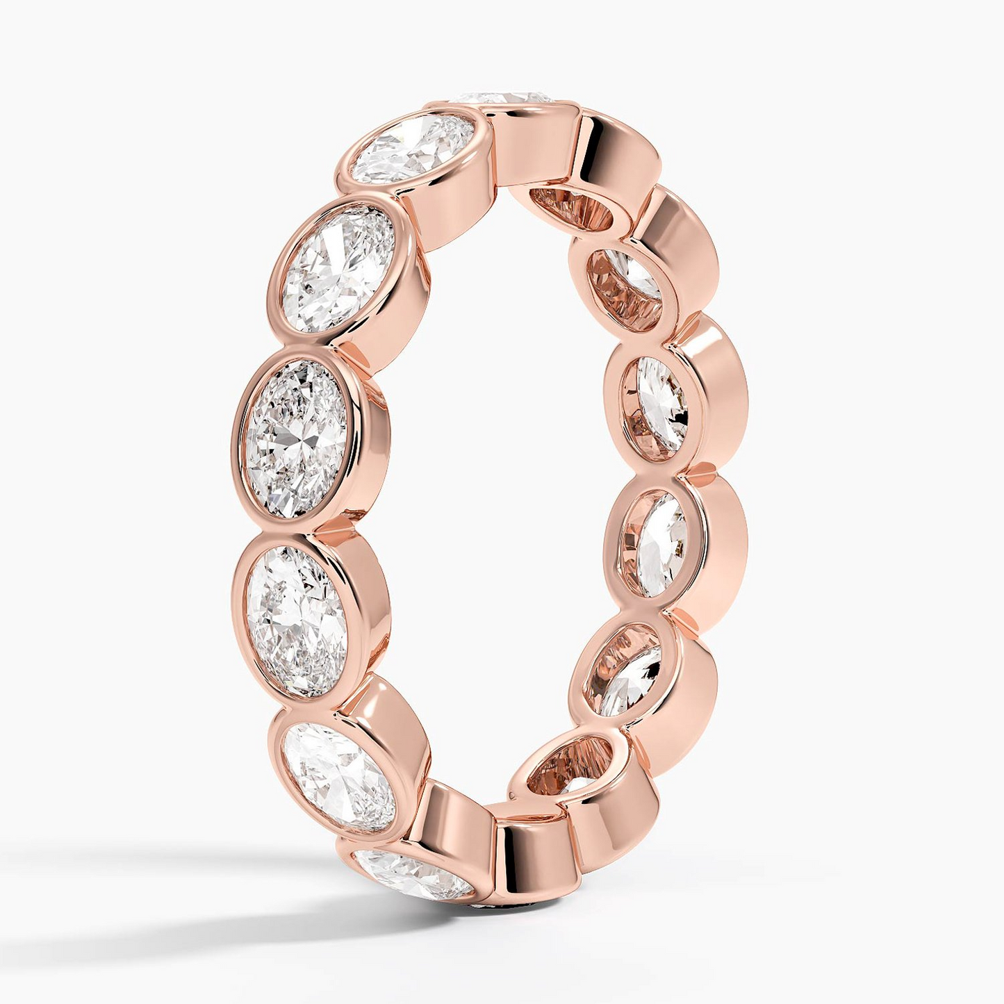 East West Bezel Oval Eternity Lab Diamond Diamond Wedding Band
