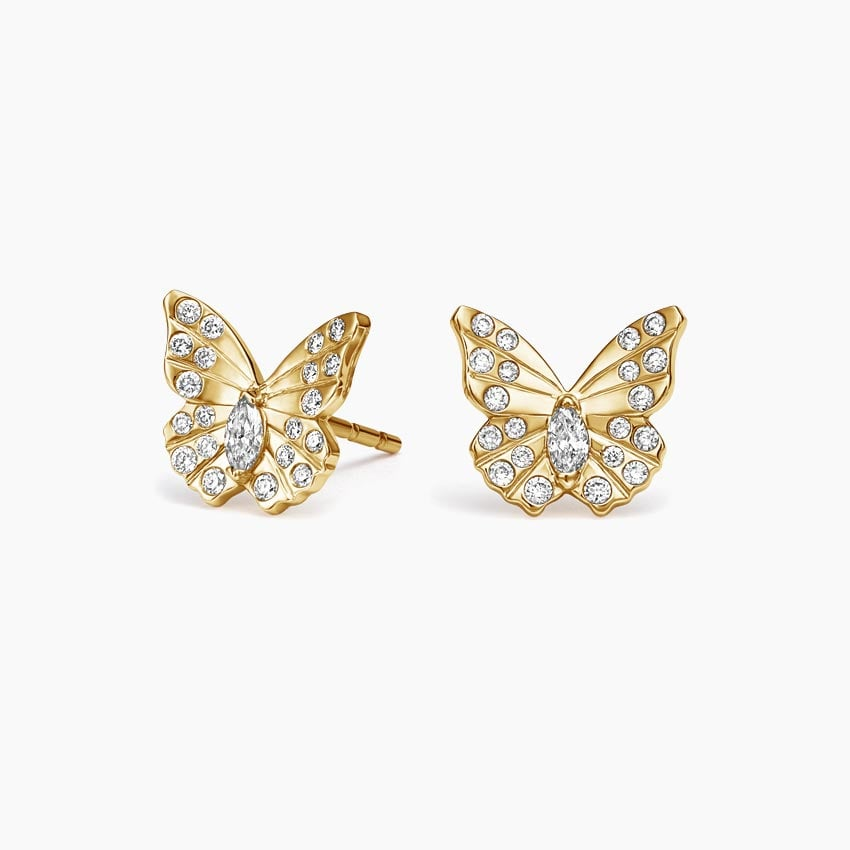 Butterfly Shape 1/5 CTW Lab Grown Diamond Stud Earrings
