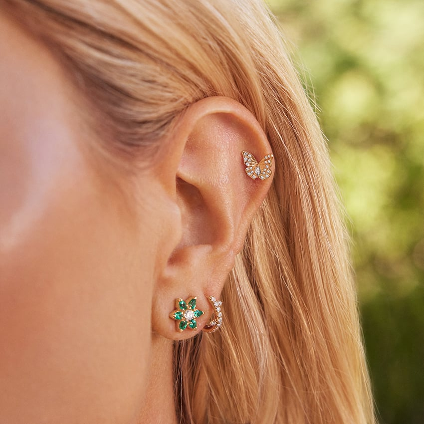 Butterfly Shape 1/5 CTW Lab Grown Diamond Stud Earrings