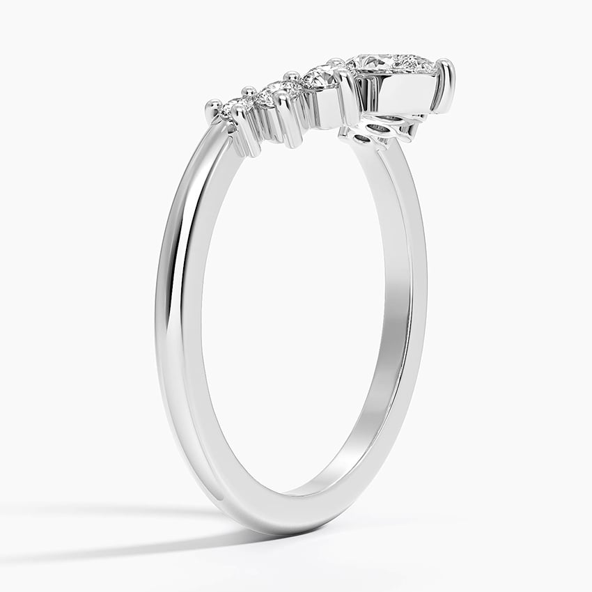 0.37CTW Round And Pear Lab Grown Diamond Yellow Gold Wedding Band