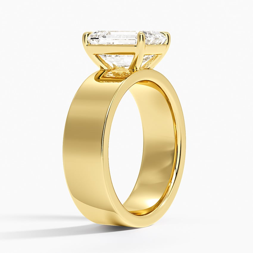 2CT Emerald Lab Grown Diamond Gold Solitaire Ring
