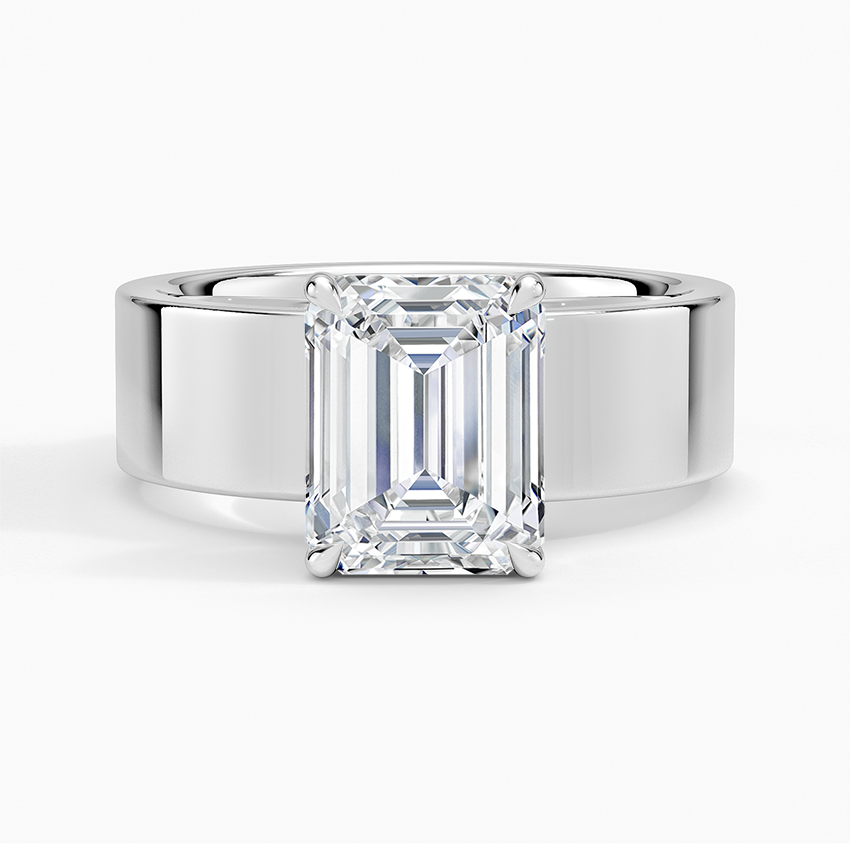 2CT Emerald Lab Grown Diamond Gold Solitaire Ring