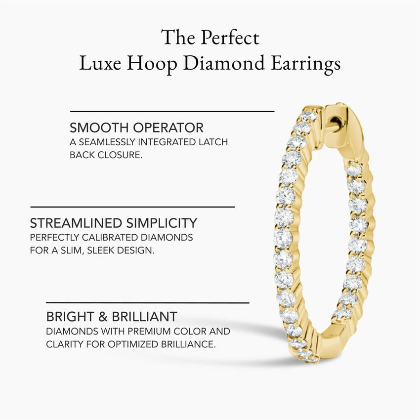 Large Perfect Luxe Hoop Lab Grown Diamond Earrings