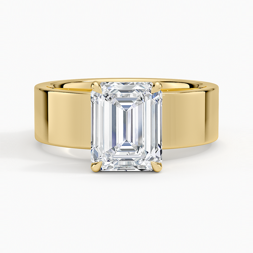 2CT Emerald Lab Grown Diamond Gold Solitaire Ring