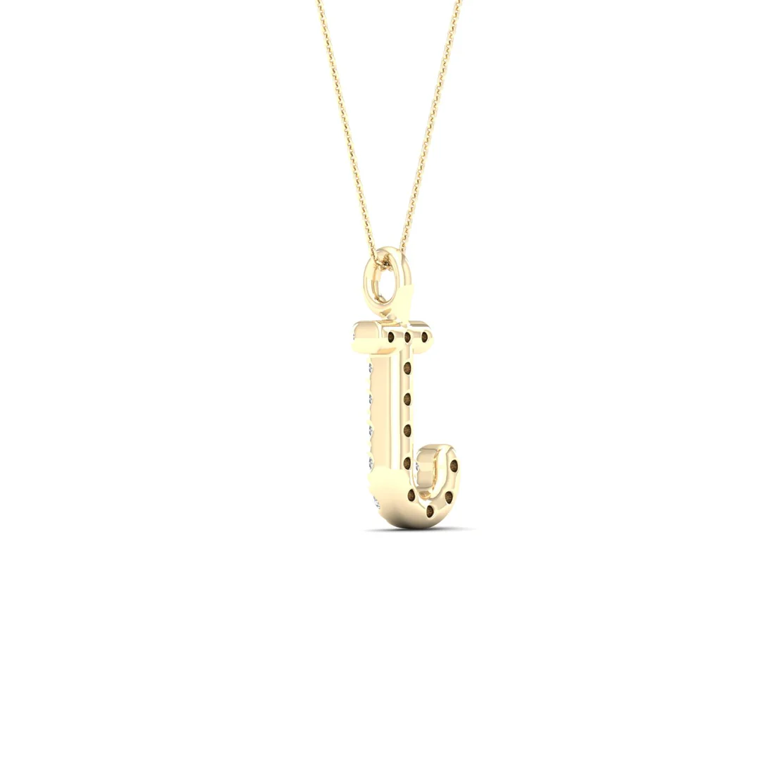 0.05 CTW Lab Grown Diamond J Letter Pendant