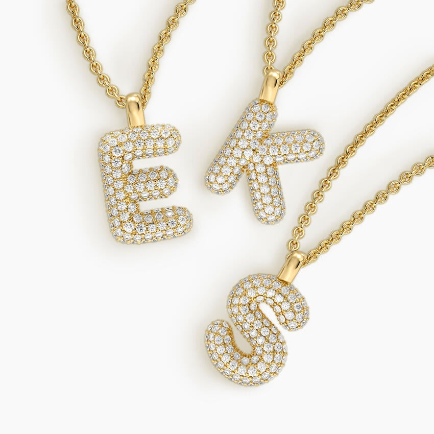 Lab Grown Diamond Initial Letter Pendant