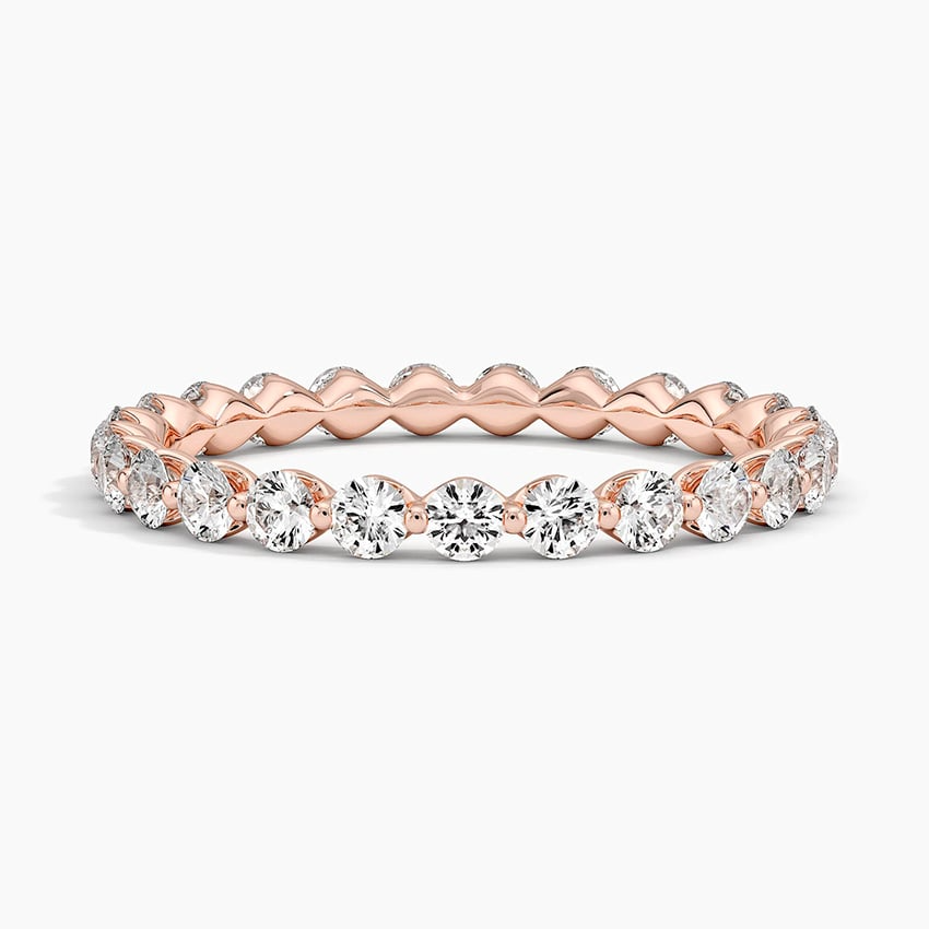 Round Cut Lab Grown Diamond Full Eternity White Gold Wedding Band