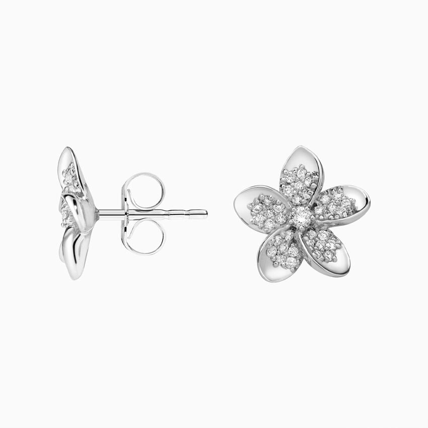 1/4 CTW Plumeria Lab Grown Diamond Stud Earrings