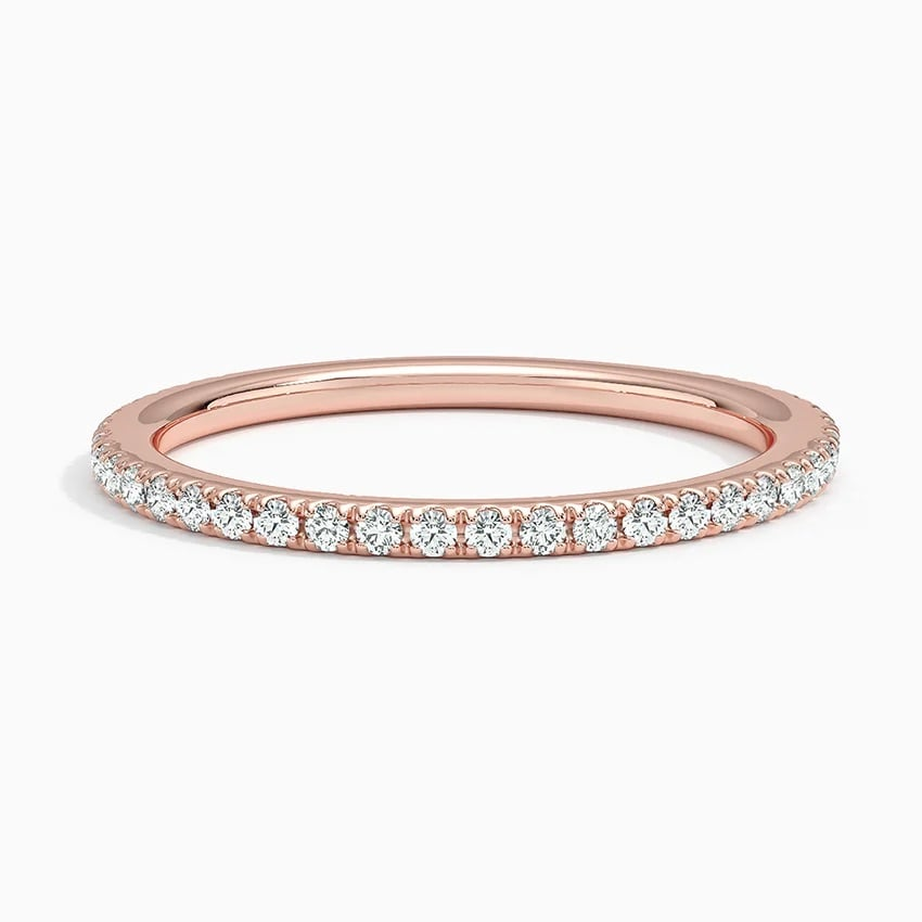 0.24 CTW Round Lab Grown Diamond Minimalist Wedding Band in 14k Gold