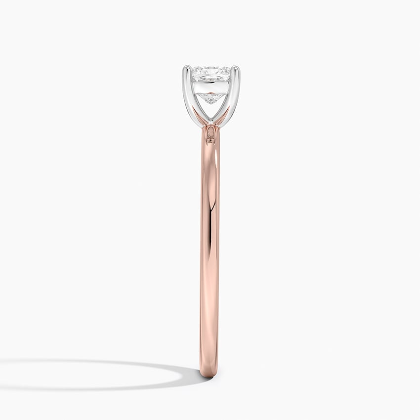 1/2 Cushion Lab Grown Diamond Gold Two Tone Solitaire Ring