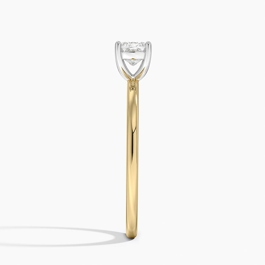 1/2 Cushion Lab Grown Diamond Gold Two Tone Solitaire Ring