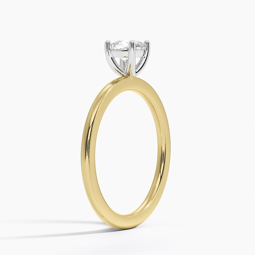 1/2 Cushion Lab Grown Diamond Gold Two Tone Solitaire Ring
