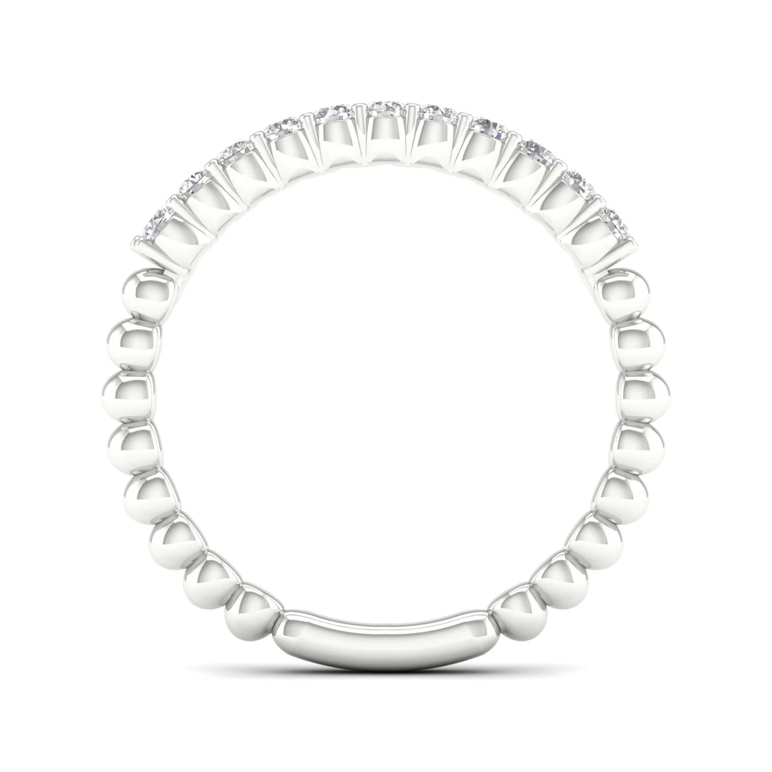 0.25Ctw Eleven Stone Bubble Stackable Wedding Band