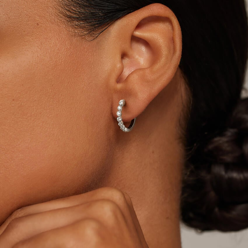 1/2 CTW Lab Grown Diamond Hoop Earrings