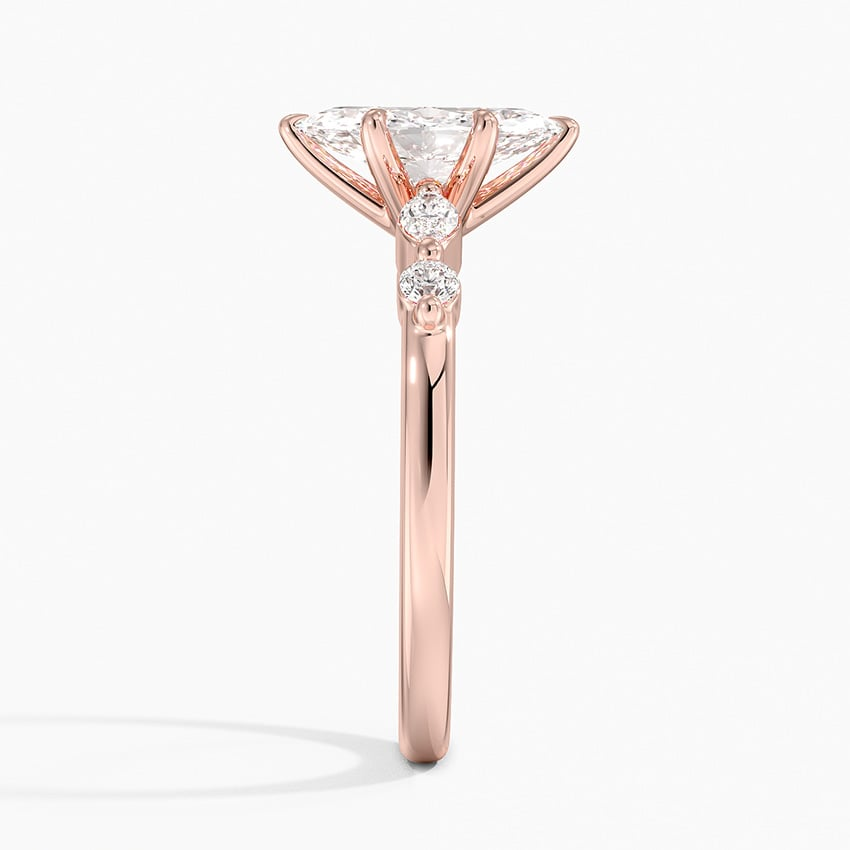 1CT Marquise Lab Grown Diamond Gold Engagement Ring