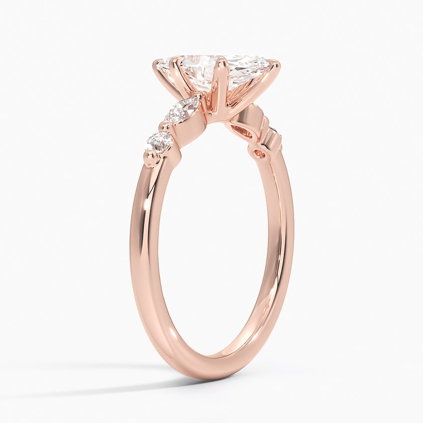 1CT Marquise Lab Grown Diamond Gold Engagement Ring