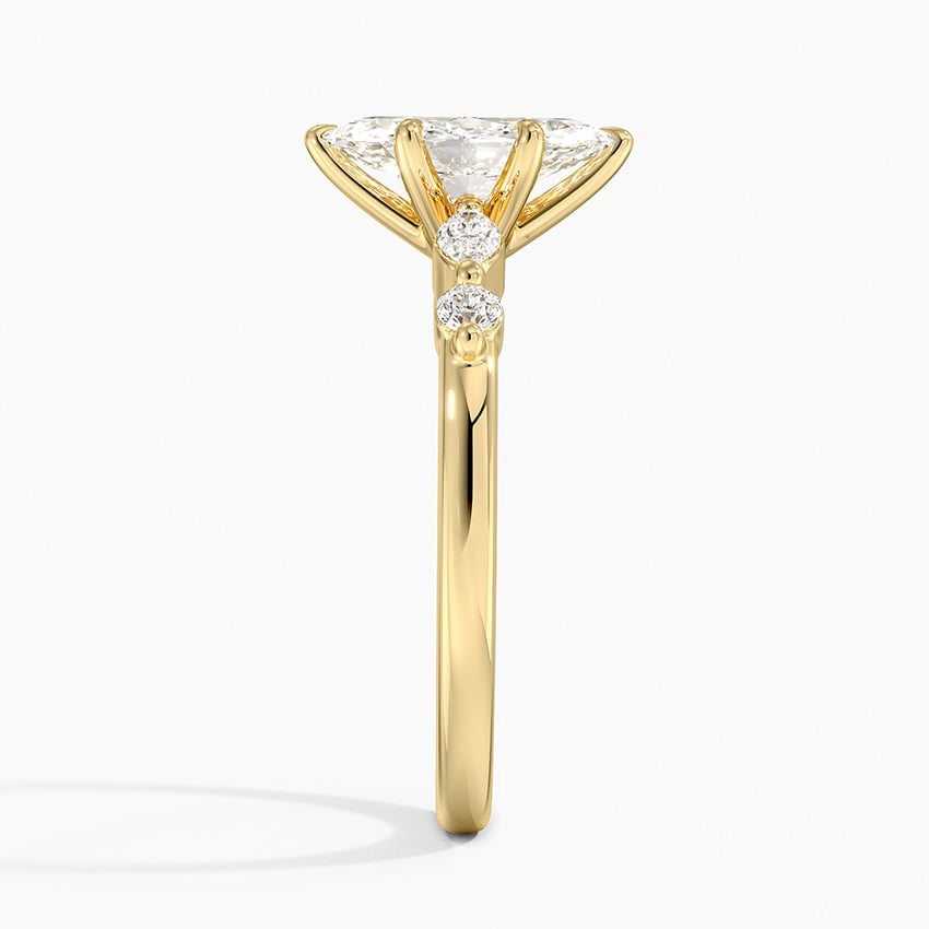 1CT Marquise Lab Grown Diamond Gold Engagement Ring