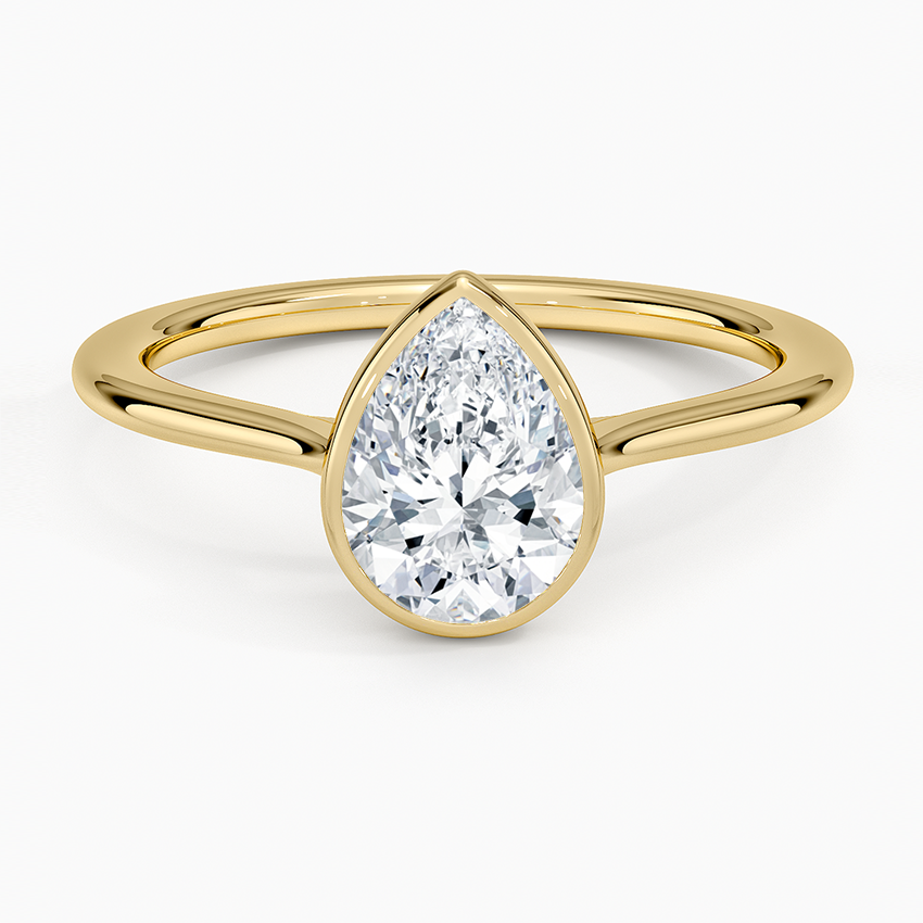 1 1/4CT Pear Lab Grown Diamond Gold Solitaire Ring