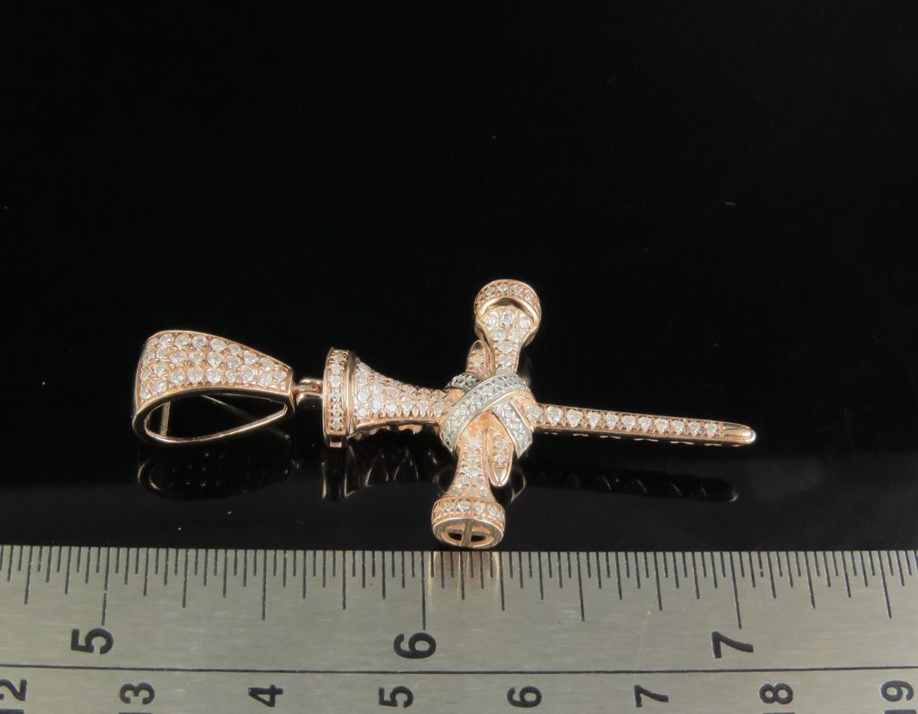 Customized Lab Grown Diamond Nail Cross Pendant