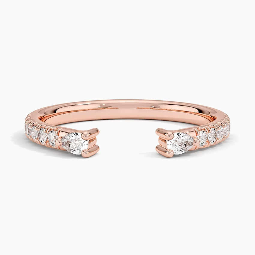 0.26 CTW Open Shank 18k Solid Gold Lab Grown Diamond Stacking Ring