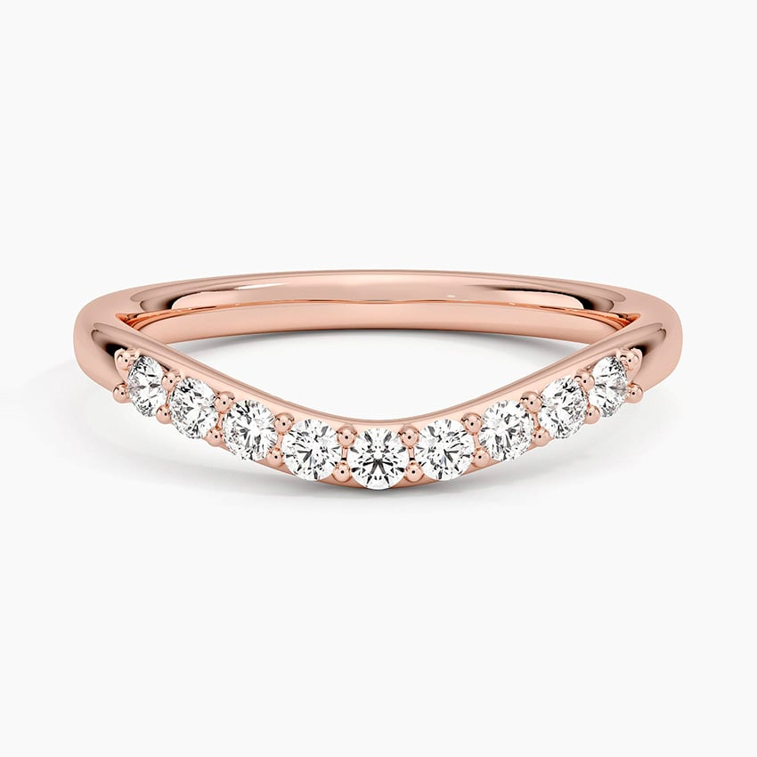 0.20 CTW Petite Curved Lab Grown Diamond 14k Gold Ring For Women