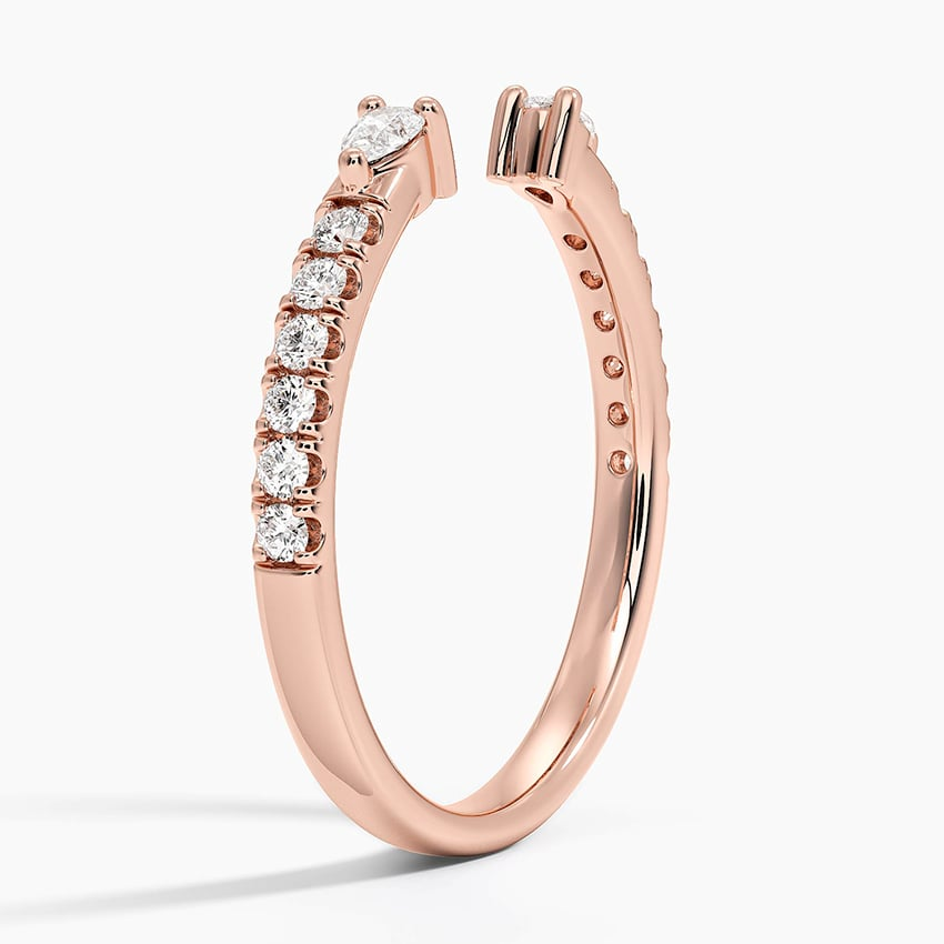 0.26 CTW Open Shank 18k Solid Gold Lab Grown Diamond Stacking Ring