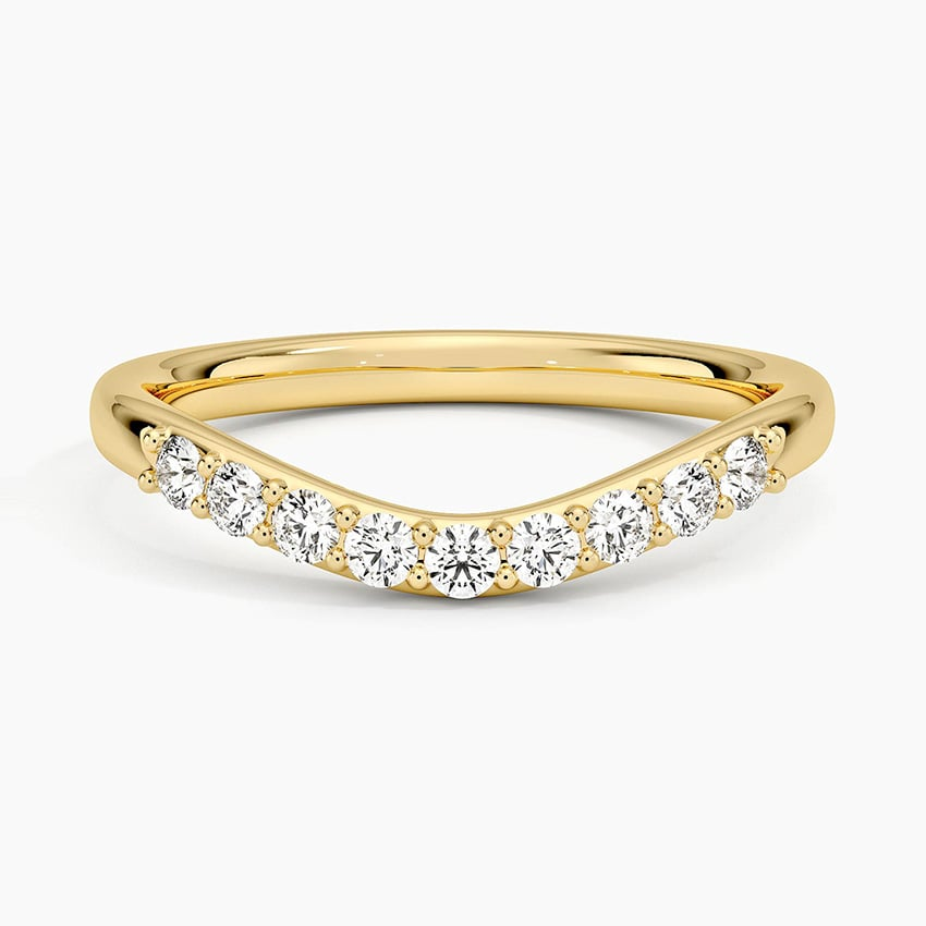 0.20 CTW Petite Curved Lab Grown Diamond 14k Gold Ring For Women