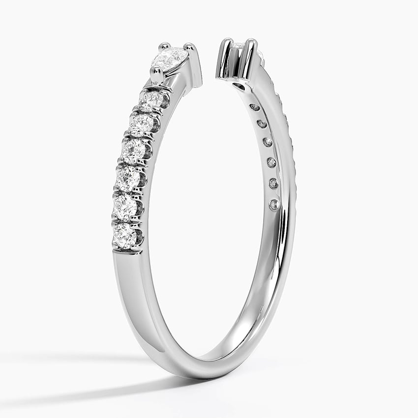 0.26 CTW Open Shank 18k Solid Gold Lab Grown Diamond Stacking Ring