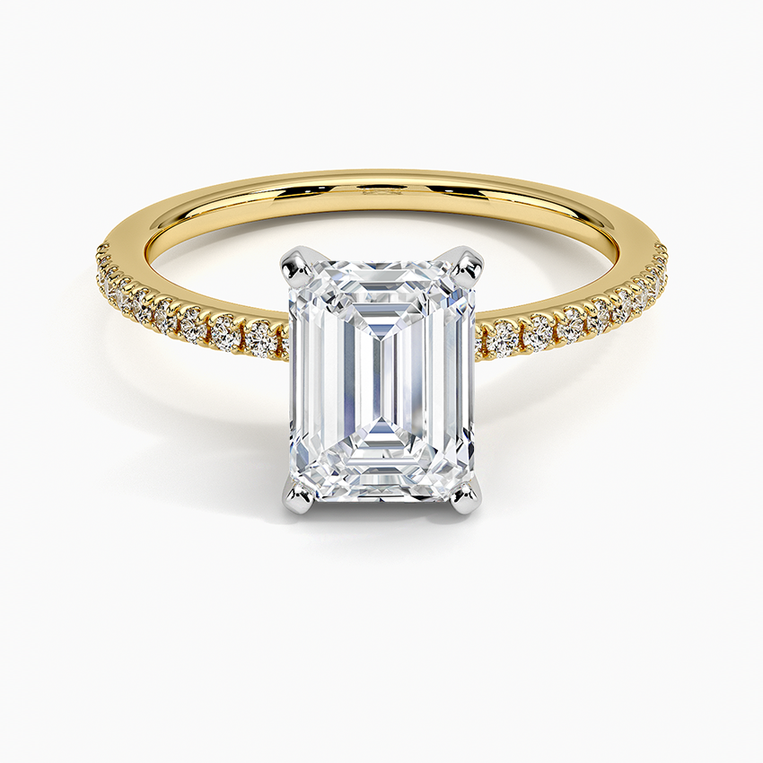 1 1/2 Emerald Lab Grown Diamond Gold Engagement Ring