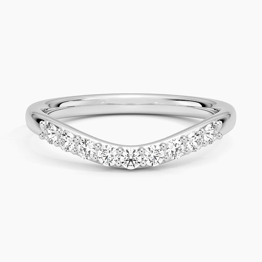 0.20 CTW Petite Curved Lab Grown Diamond 14k Gold Ring For Women