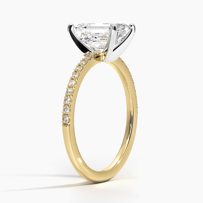 1 1/2 Emerald Lab Grown Diamond Gold Engagement Ring