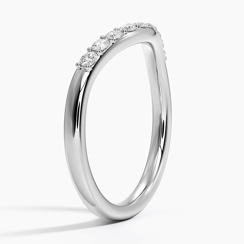 0.20 CTW Petite Curved Lab Grown Diamond 14k Gold Ring For Women