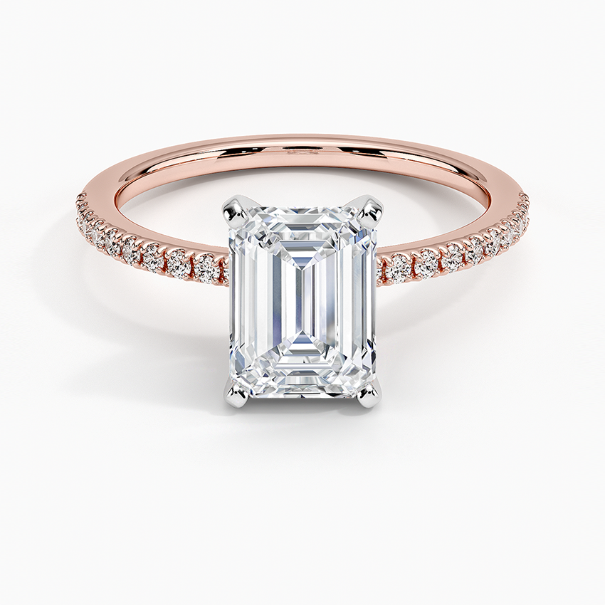 1 1/2 Emerald Lab Grown Diamond Gold Engagement Ring