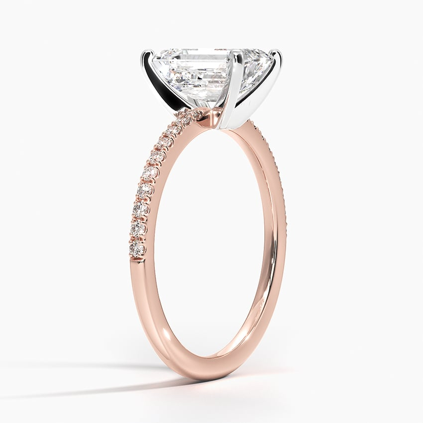 1 1/2 Emerald Lab Grown Diamond Gold Engagement Ring