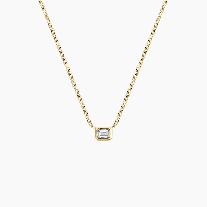 Lab Grown Diamond Emerald Cut Custom Pendant
