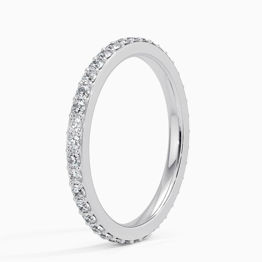 14k White Gold Lab Grown Diamond Stacking Matching Bands Fine Jewelry