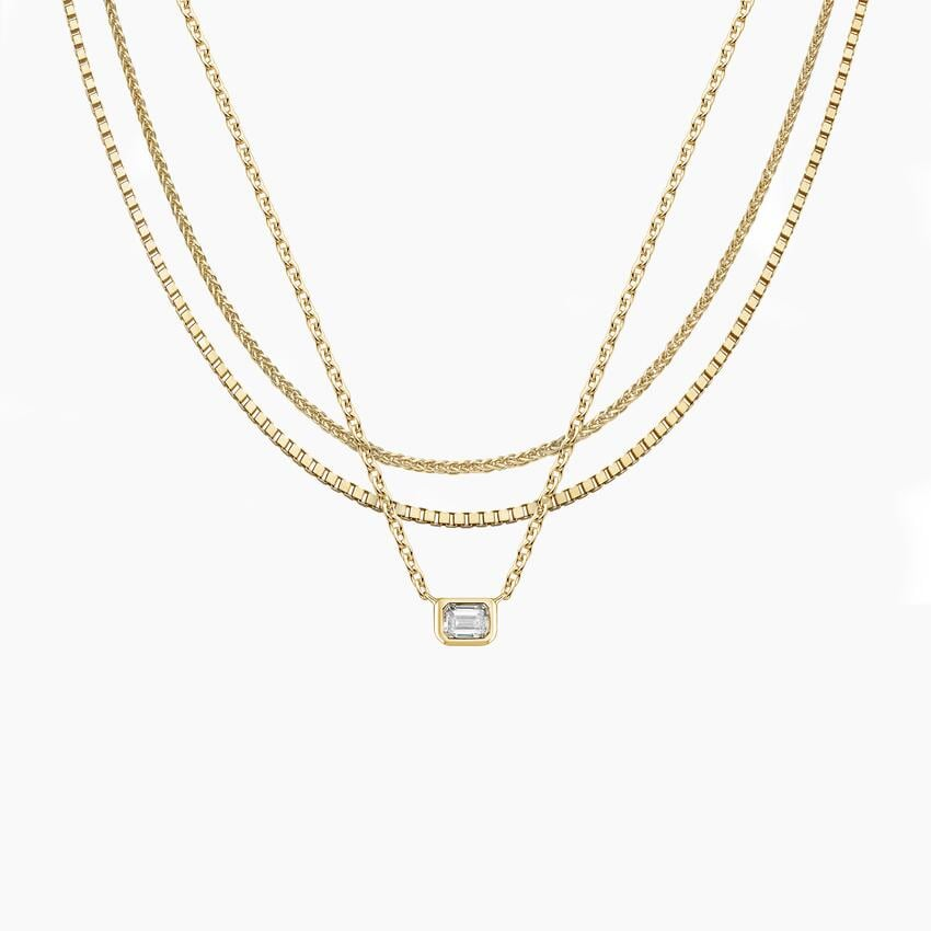 Lab Grown Diamond Emerald Cut Custom Pendant