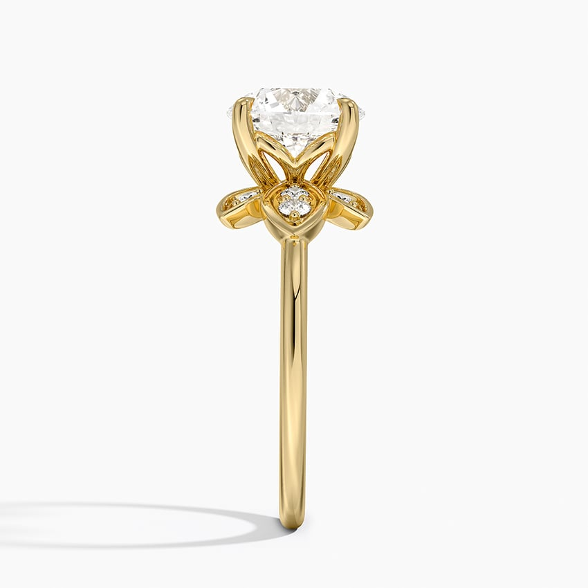 2CT Round Lab Grown Diamond Flower Engagement Ring