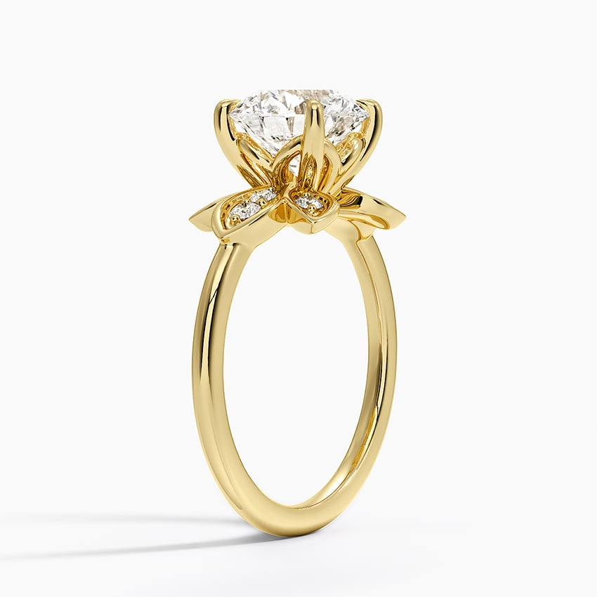 2CT Round Lab Grown Diamond Flower Engagement Ring