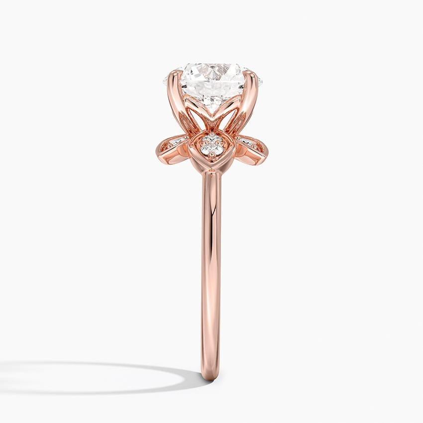 2CT Round Lab Grown Diamond Flower Engagement Ring