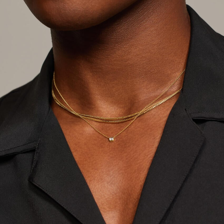 Lab Grown Diamond Emerald Cut Custom Pendant
