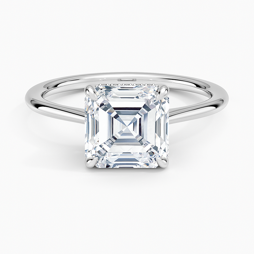 2 1/2CT Asscher Lab Grown Diamond Solitaire Ring